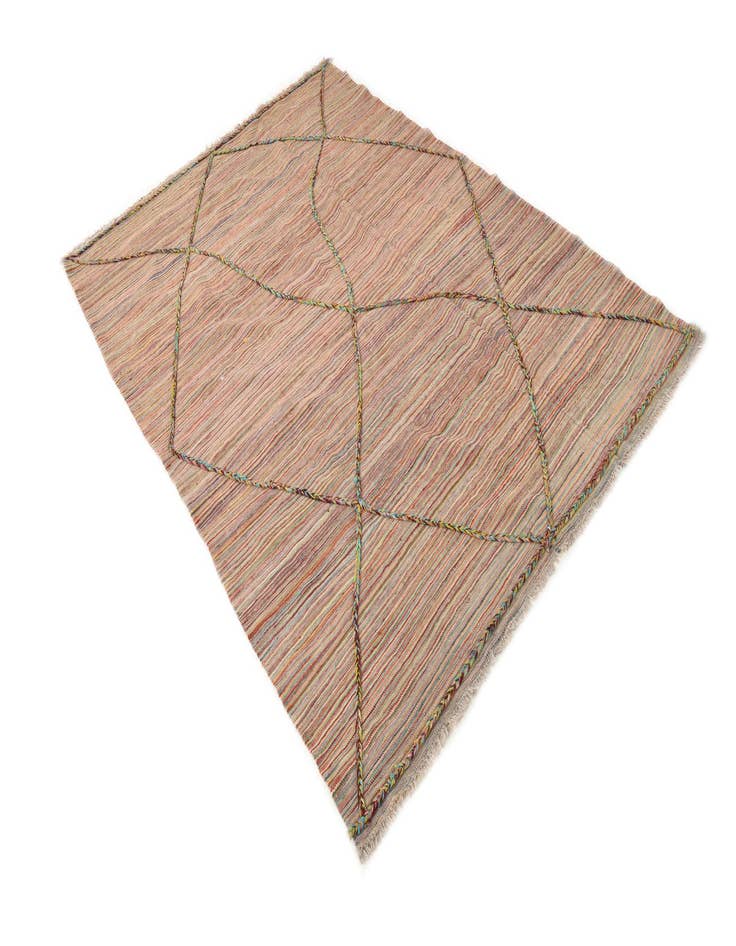 Detail image of  5' 9 x 7' 5  Hand Knotted Moroccan Wool Rug