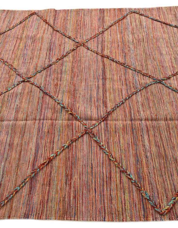 Detail image of  5' 3 x 8'  Hand Knotted Moroccan Wool Rug