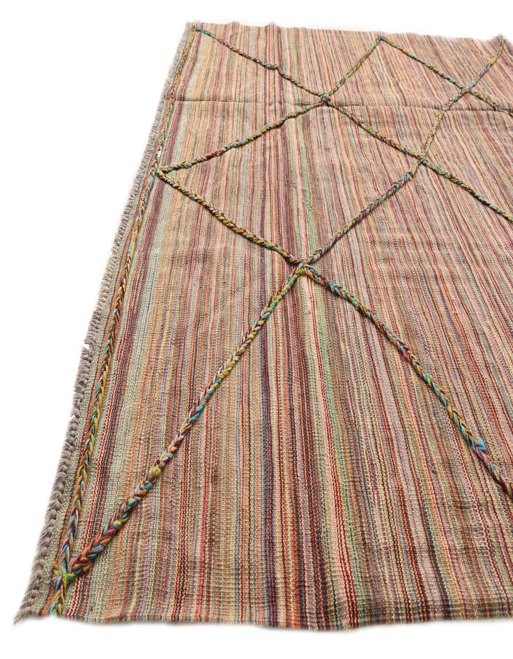Detail image of  5' 4 x 7' 11  Hand Knotted Moroccan Wool Rug