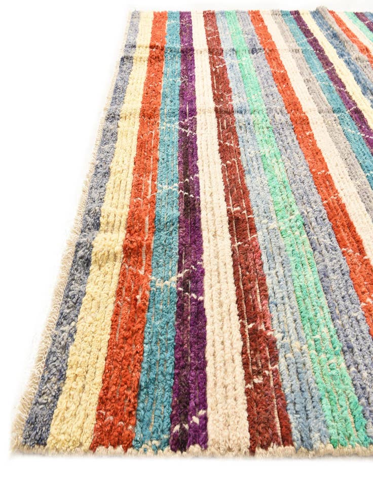 Detail image of  5' 7 x 8' 2  Hand Knotted Moroccan Wool Rug