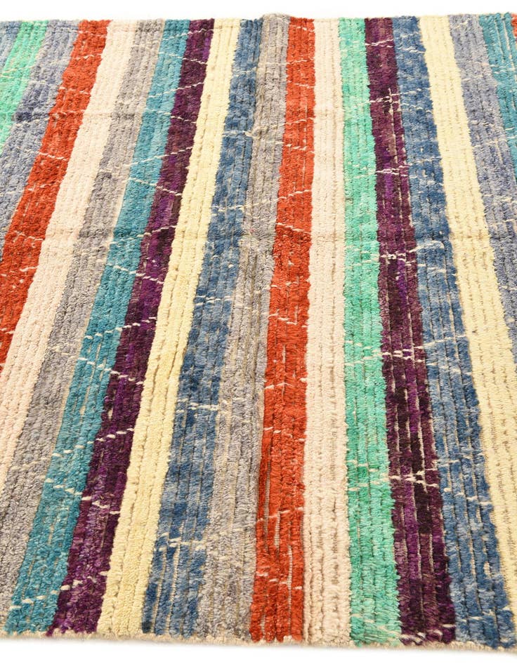 Detail image of  5' 7 x 8' 2  Hand Knotted Moroccan Wool Rug