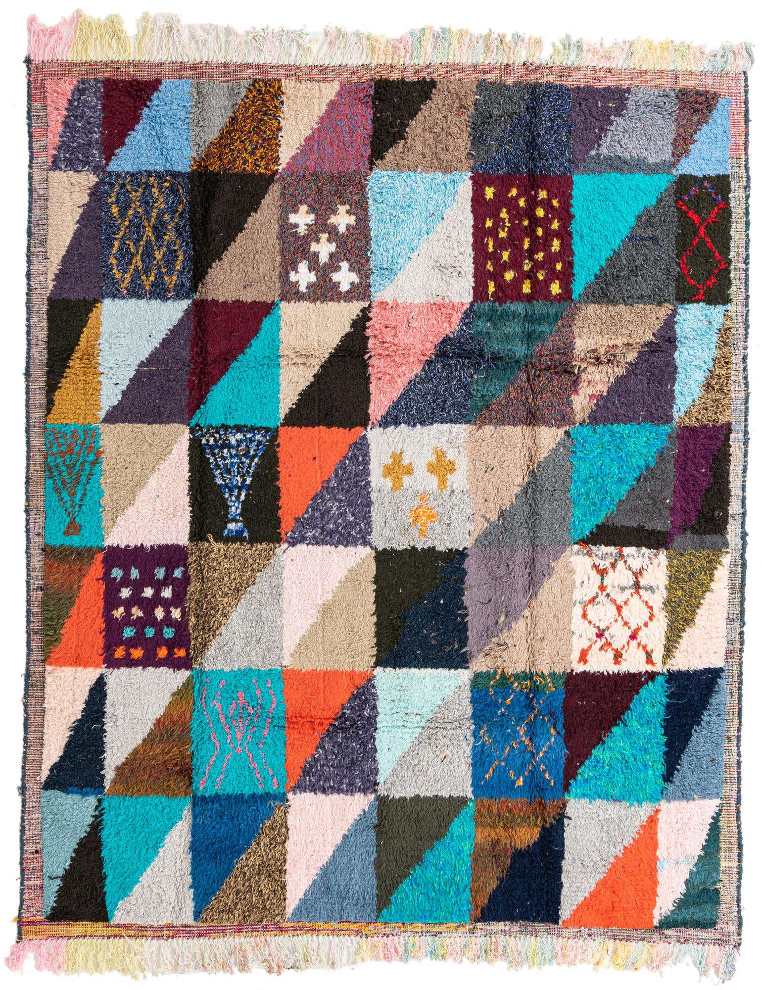 Primary image 8' 1 x 9' 10 Hand Knotted Moroccan Wool Rug