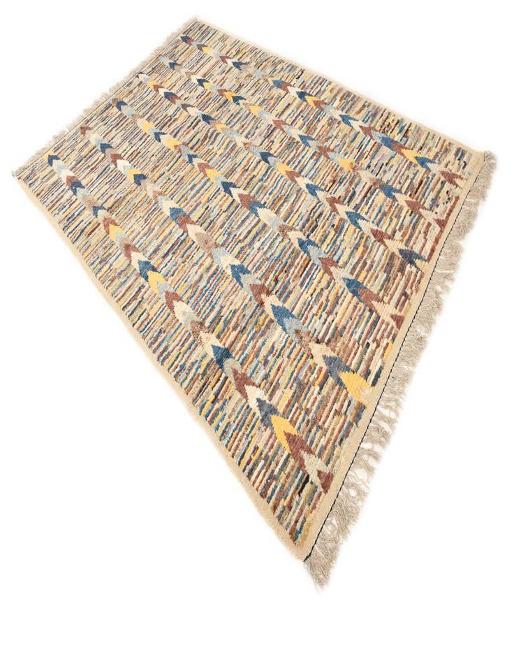 Detail image of  6' 4 x 9' 3  Hand Knotted Moroccan Wool Rug