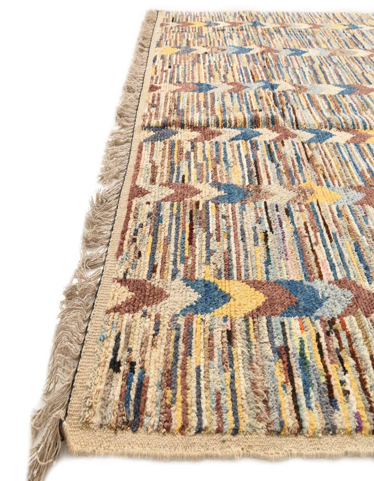 Detail image of  6' 4 x 9' 3  Hand Knotted Moroccan Wool Rug