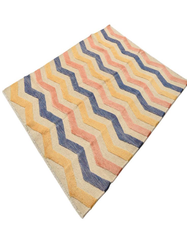 Detail image of  5' 1 x 7'  Hand Knotted Moroccan Wool Rug