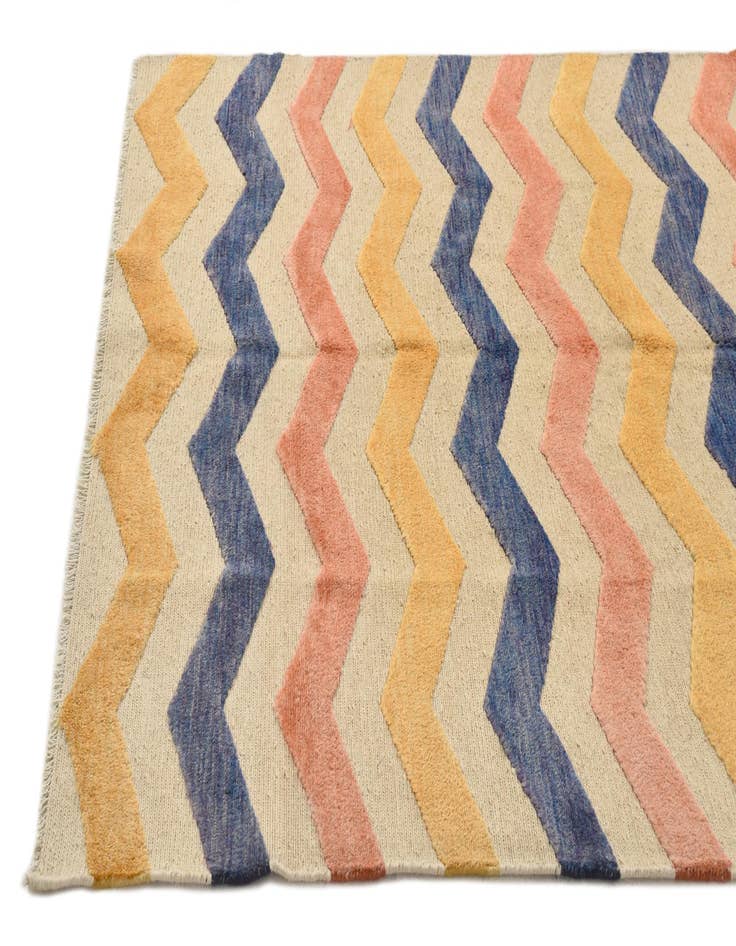 Detail image of  5' 1 x 7'  Hand Knotted Moroccan Wool Rug