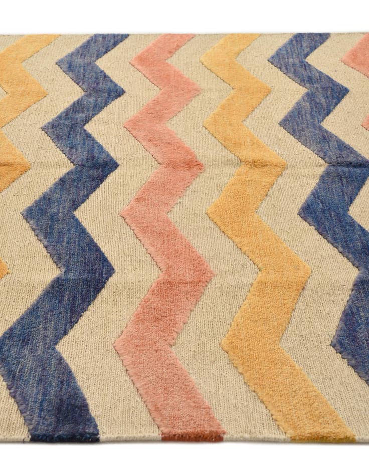 Detail image of  5' 1 x 7'  Hand Knotted Moroccan Wool Rug