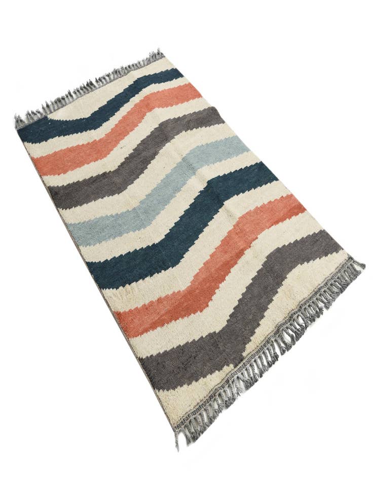 Detail image of  4' 2 x 6' 5  Hand Knotted Moroccan Wool Rug