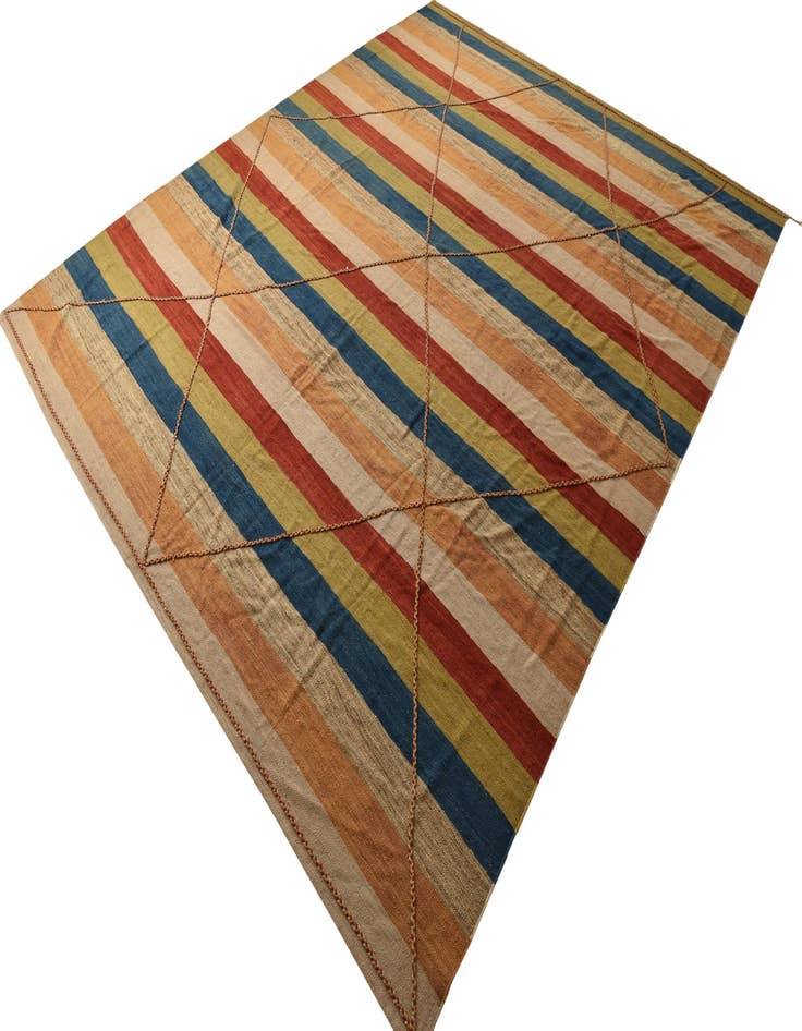 Detail image of  13' x 16'  Hand Knotted Moroccan Wool Rug