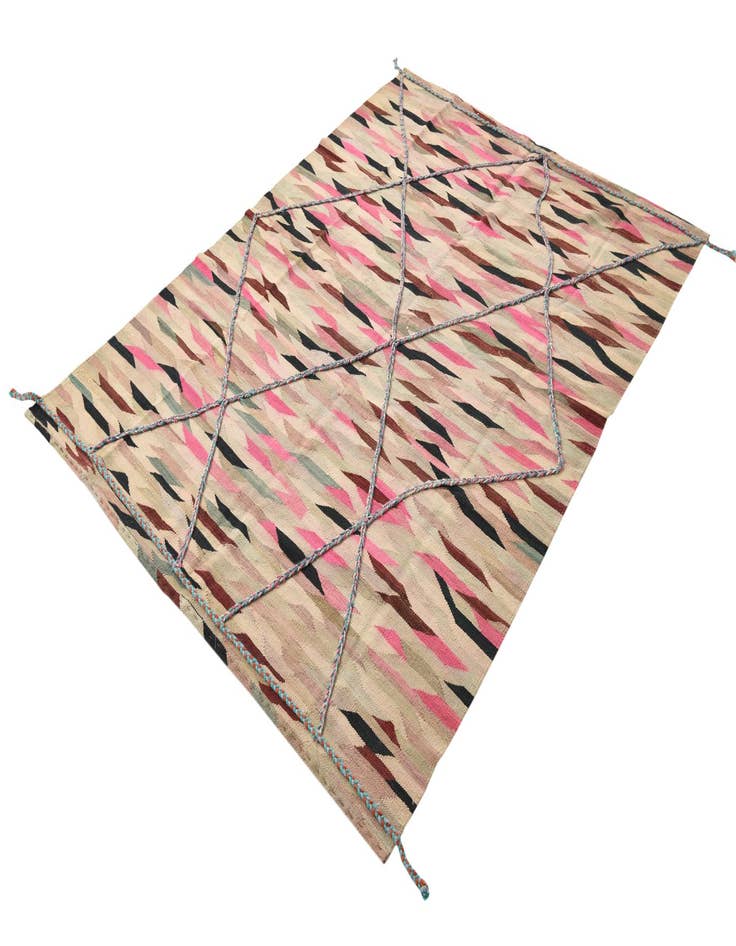 Detail image of  5' 7 x 7' 7  Hand Knotted Moroccan Wool Rug