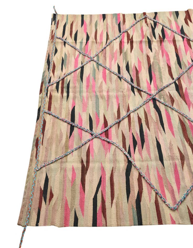 Detail image of  5' 7 x 7' 7  Hand Knotted Moroccan Wool Rug