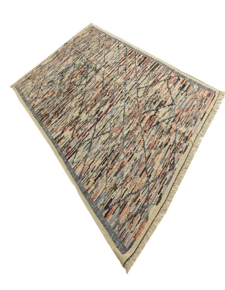 Detail image of  6' 1 x 9' 2  Hand Knotted Moroccan Wool Rug