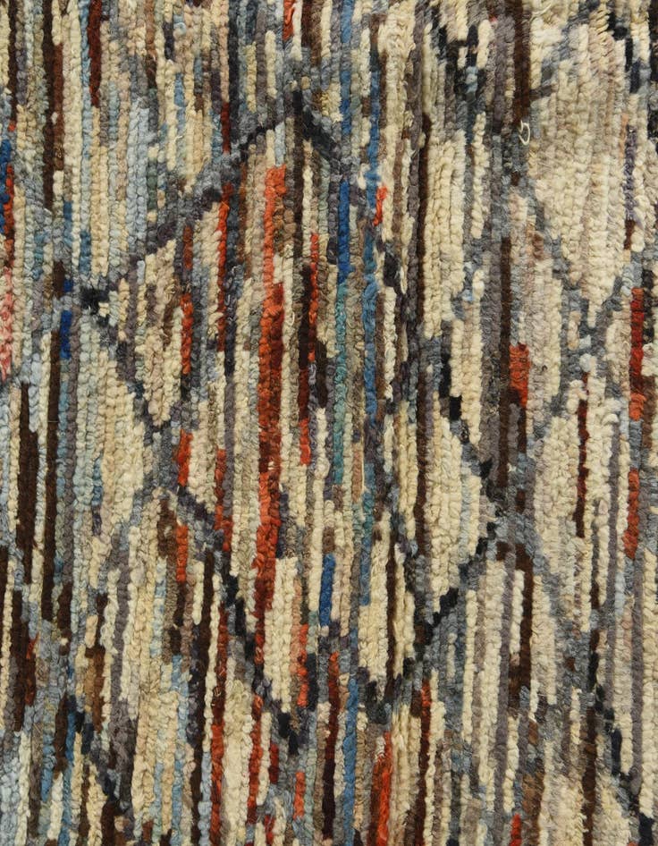 Detail image of  6' 1 x 9' 2  Hand Knotted Moroccan Wool Rug