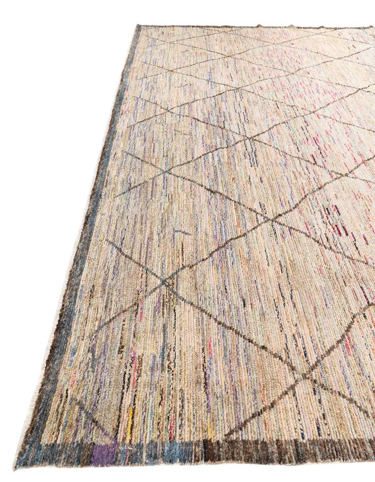 Detail image of  9' 7 x 11' 5  Hand Knotted Moroccan Wool Rug