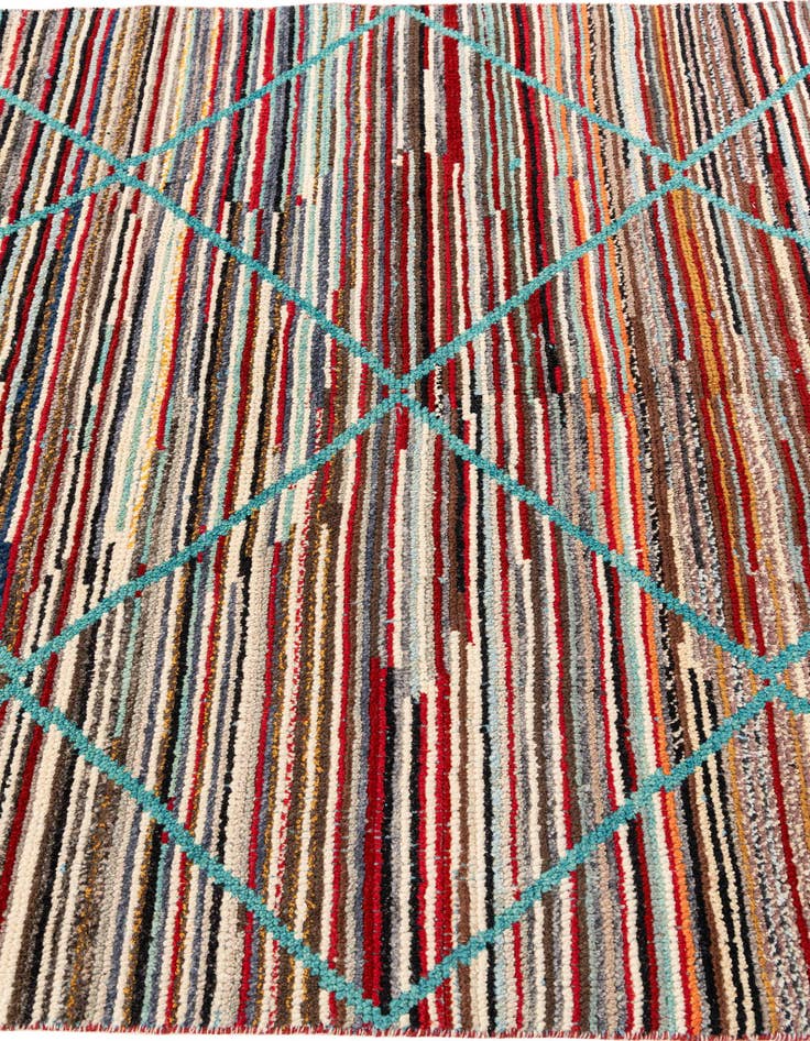 Detail image of  6' x 9' 2  Hand Knotted Moroccan Wool Rug