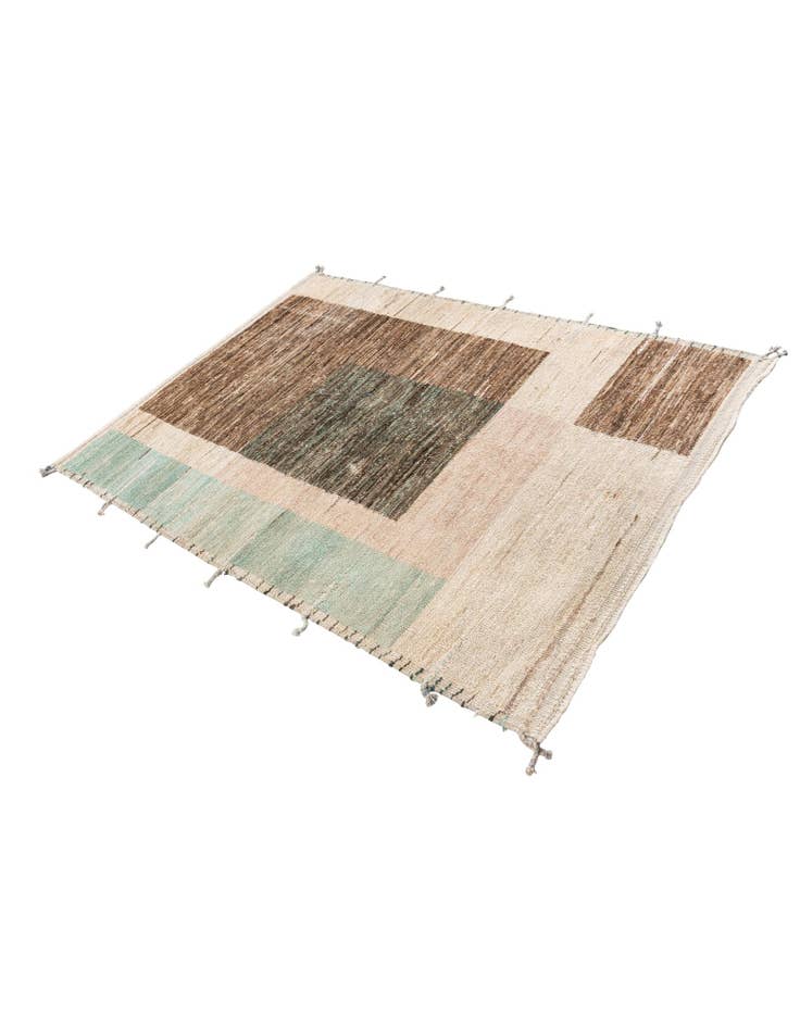 Detail image of  5' 4 x 7' 3  Hand Knotted Moroccan Wool Rug