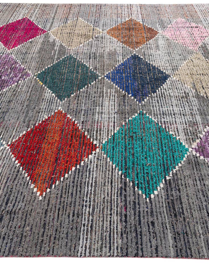 Detail image of  10' 3 x 13' 4  Hand Knotted Moroccan Wool Rug
