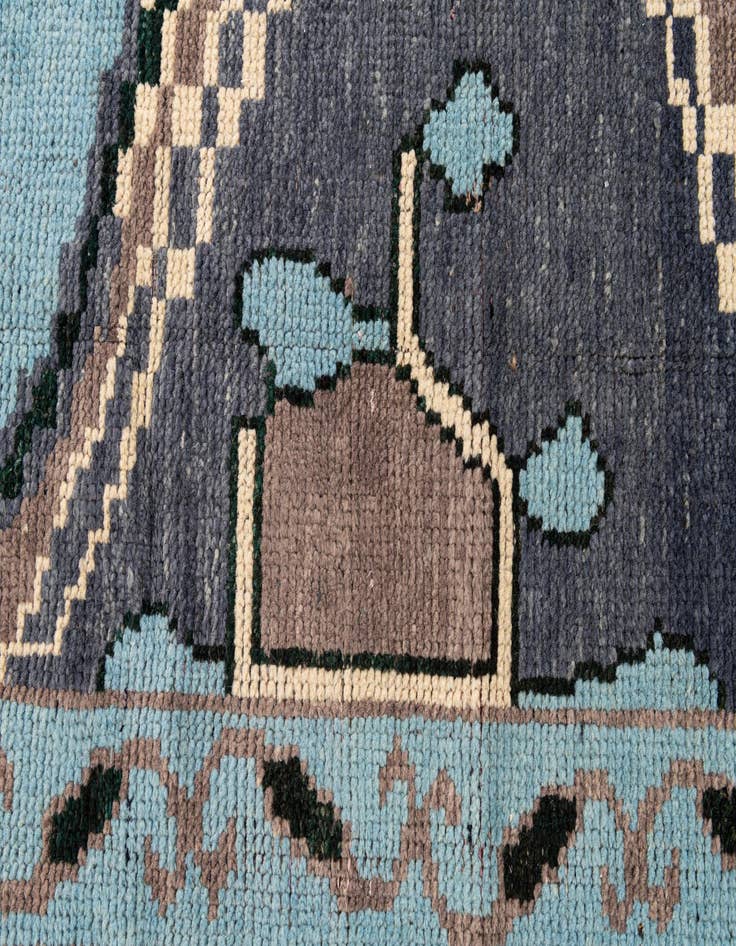 Detail image of  8' x 10' 3  Hand Knotted Moroccan Wool Rug