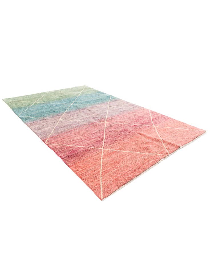 Detail image of  5' 1 x 8'  Hand Knotted Moroccan Wool Rug