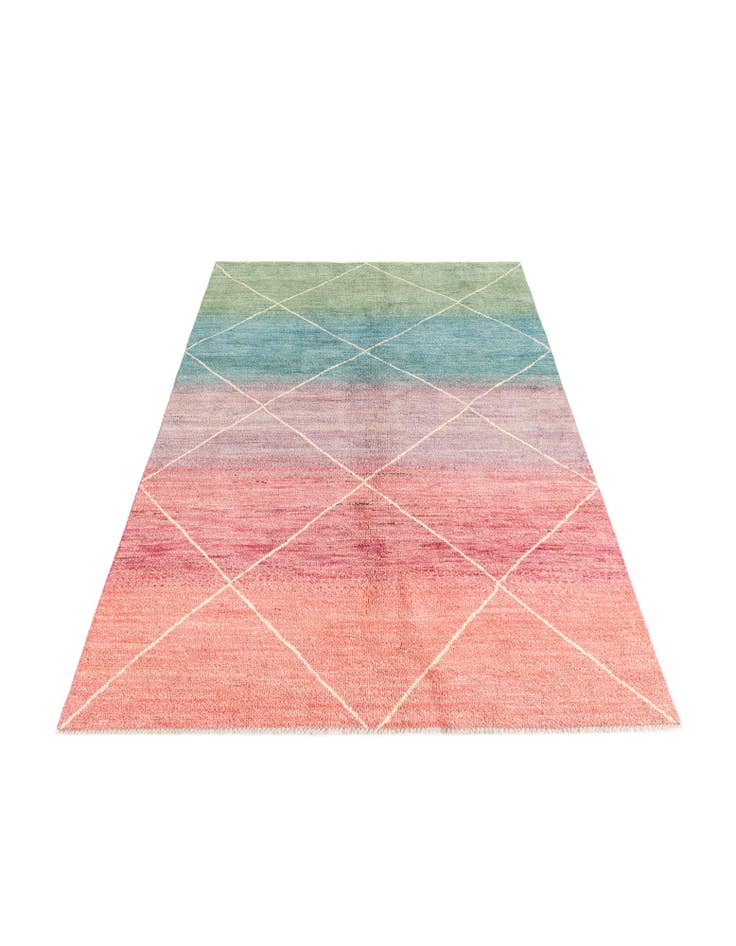 Detail image of  5' 1 x 8'  Hand Knotted Moroccan Wool Rug