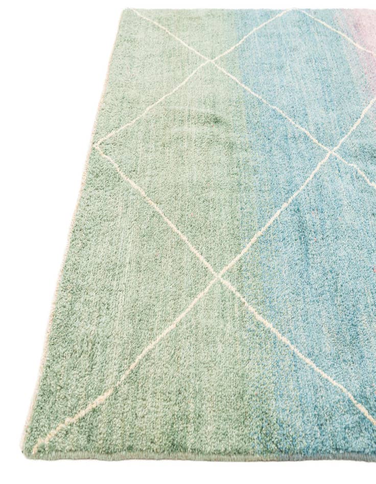Detail image of  5' 1 x 8'  Hand Knotted Moroccan Wool Rug