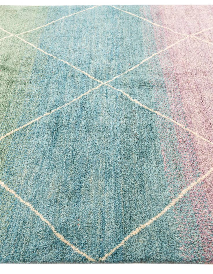Detail image of  5' 1 x 8'  Hand Knotted Moroccan Wool Rug