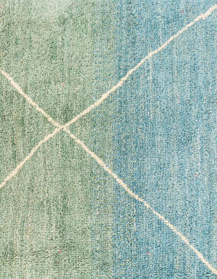 Detail image of  5' 1 x 8'  Hand Knotted Moroccan Wool Rug