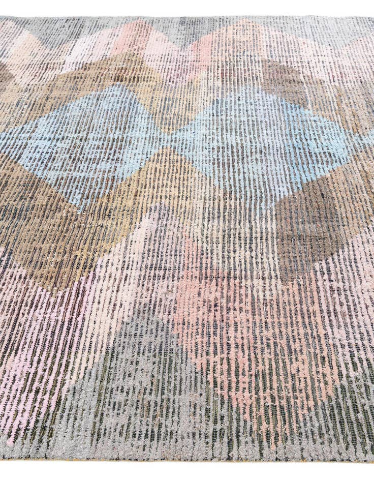 Detail image of  9' 2 x 12'  Hand Knotted Moroccan Wool Rug