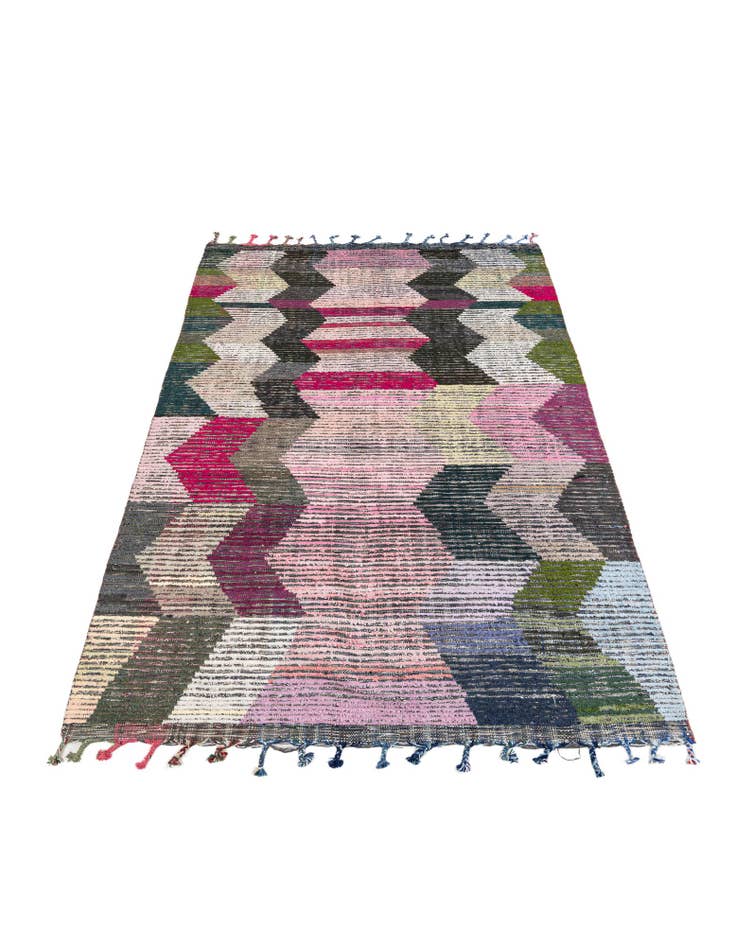 Detail image of  5' 7 x 9'  Hand Knotted Moroccan Wool Rug