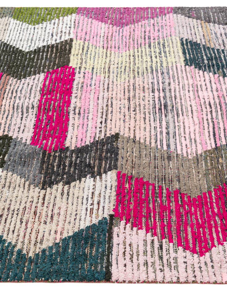 Detail image of  5' 7 x 9'  Hand Knotted Moroccan Wool Rug