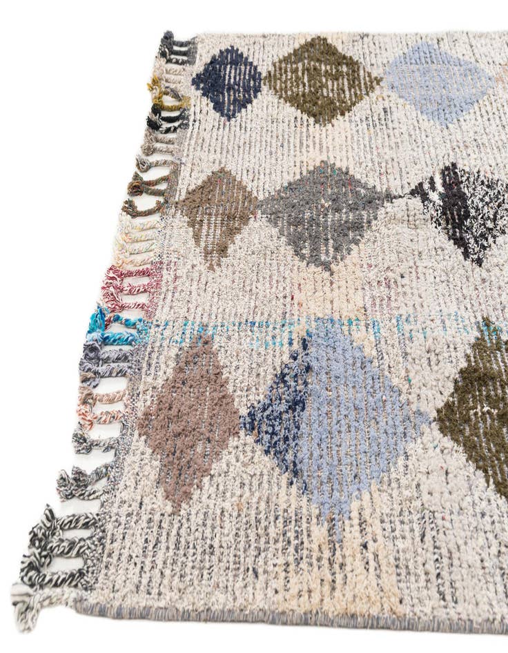 Detail image of  5' 2 x 7' 8  Hand Knotted Moroccan Wool Rug