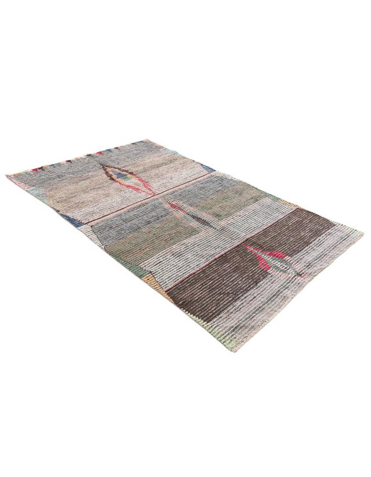 Detail image of  4' 10 x 7' 10  Hand Knotted Moroccan Wool Rug