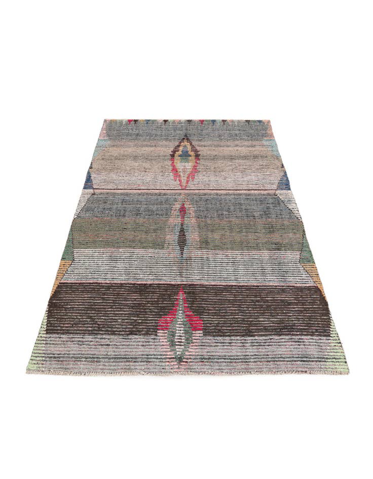 Detail image of  4' 10 x 7' 10  Hand Knotted Moroccan Wool Rug