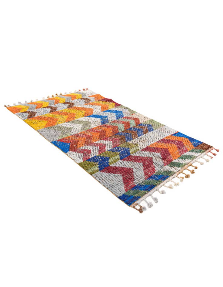 Detail image of  4' 9 x 7' 8  Hand Knotted Moroccan Wool Rug