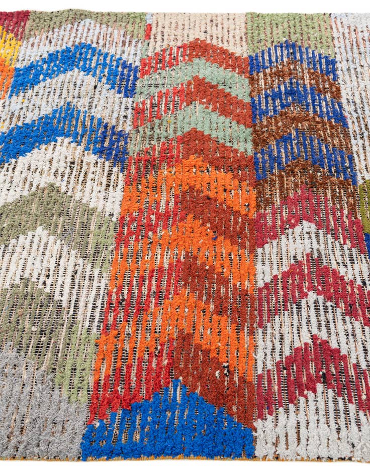 Detail image of  4' 9 x 7' 8  Hand Knotted Moroccan Wool Rug