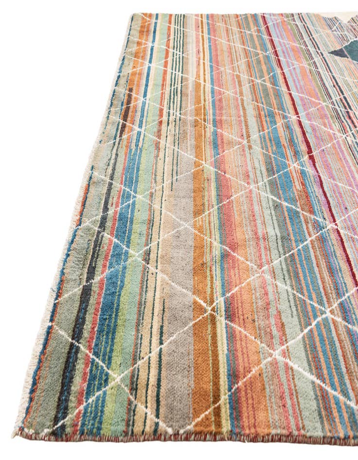 Detail image of  7' 10 x 9' 9  Hand Knotted Moroccan Rug