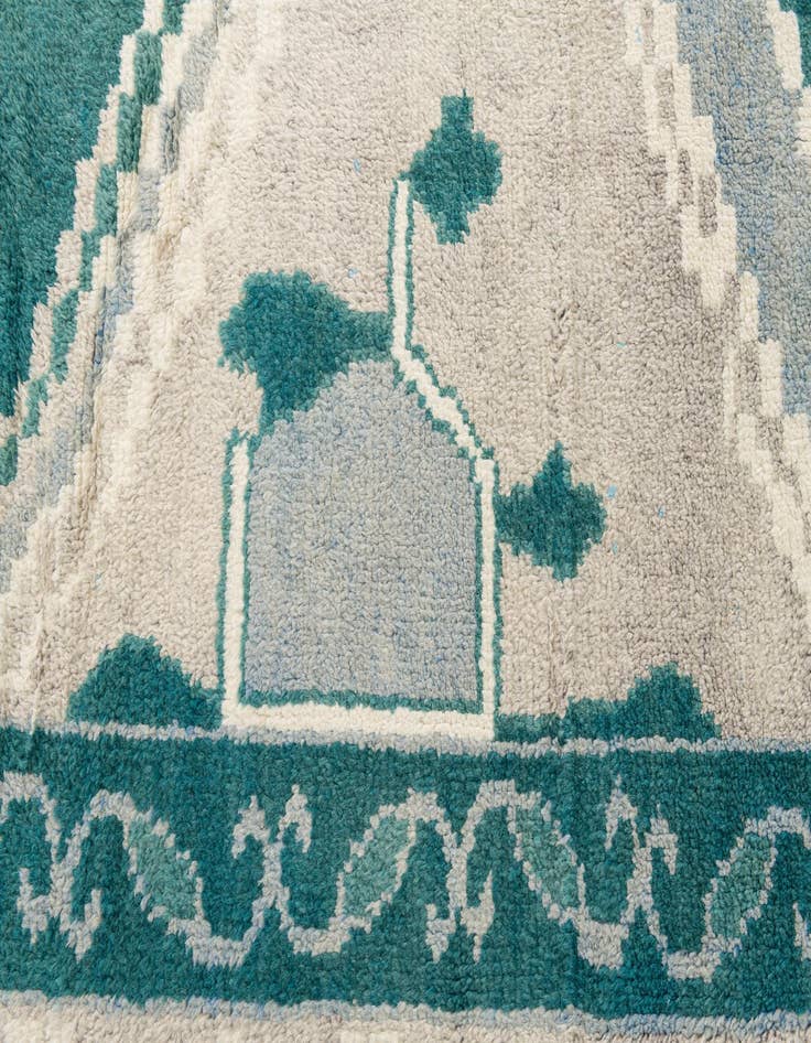 Detail image of  8' 6 x 12'  Hand Knotted Moroccan Wool Rug