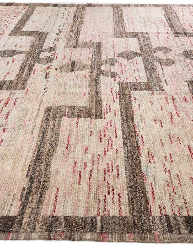 Detail image of  12' 3 x 15' 1  Hand Knotted Moroccan Wool Rug