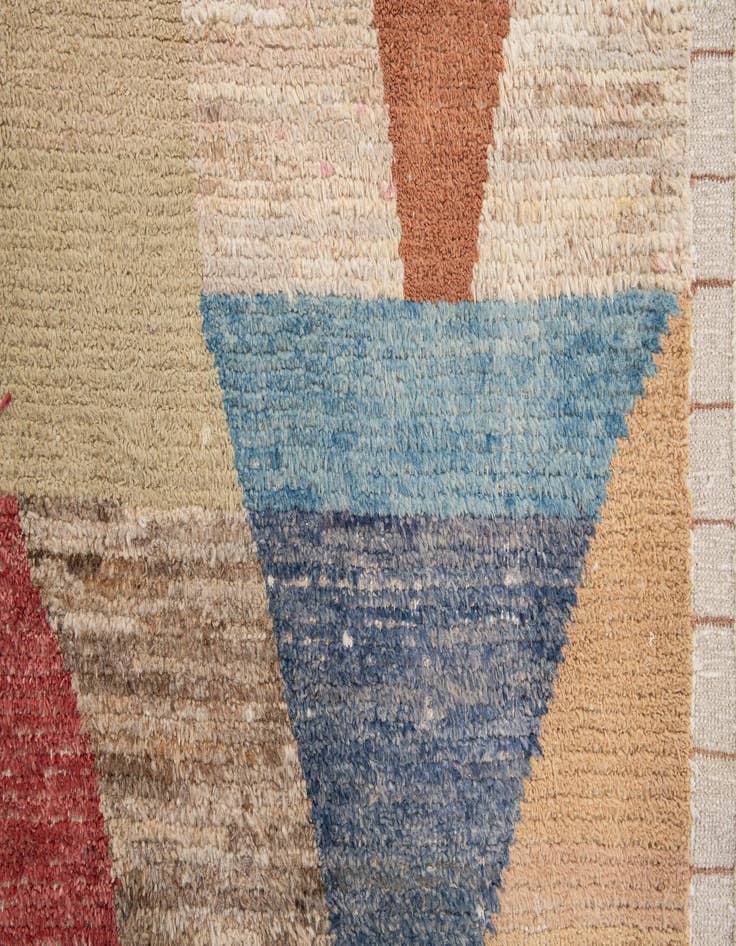 Detail image of  8' 10 x 13'  Hand Knotted Moroccan Wool Rug
