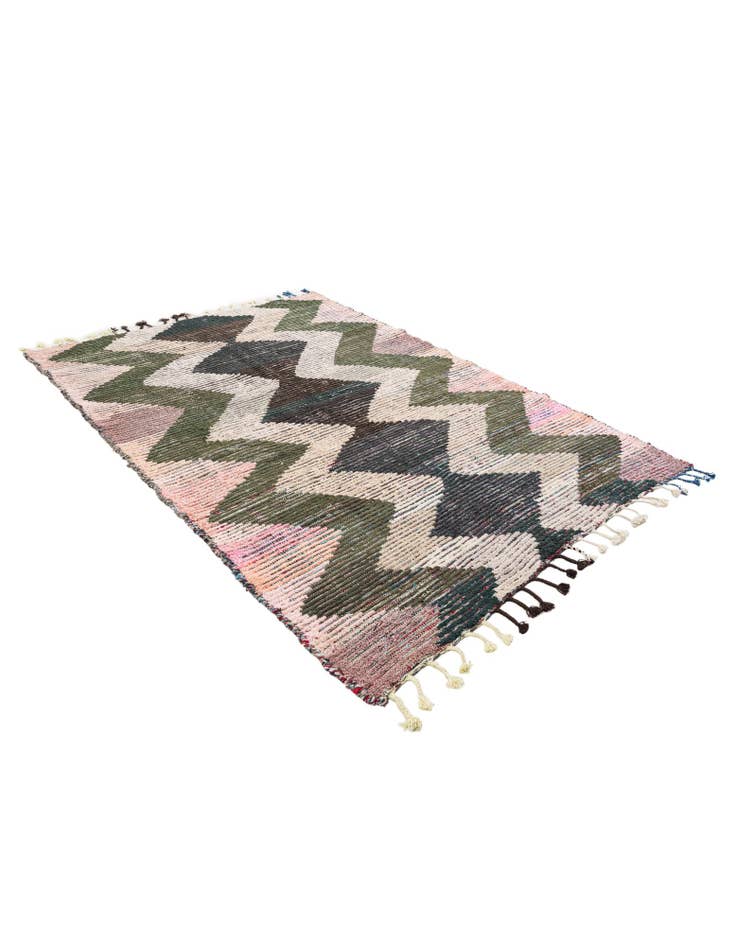 Detail image of  5' 7 x 8'  Hand Knotted Moroccan Wool Rug