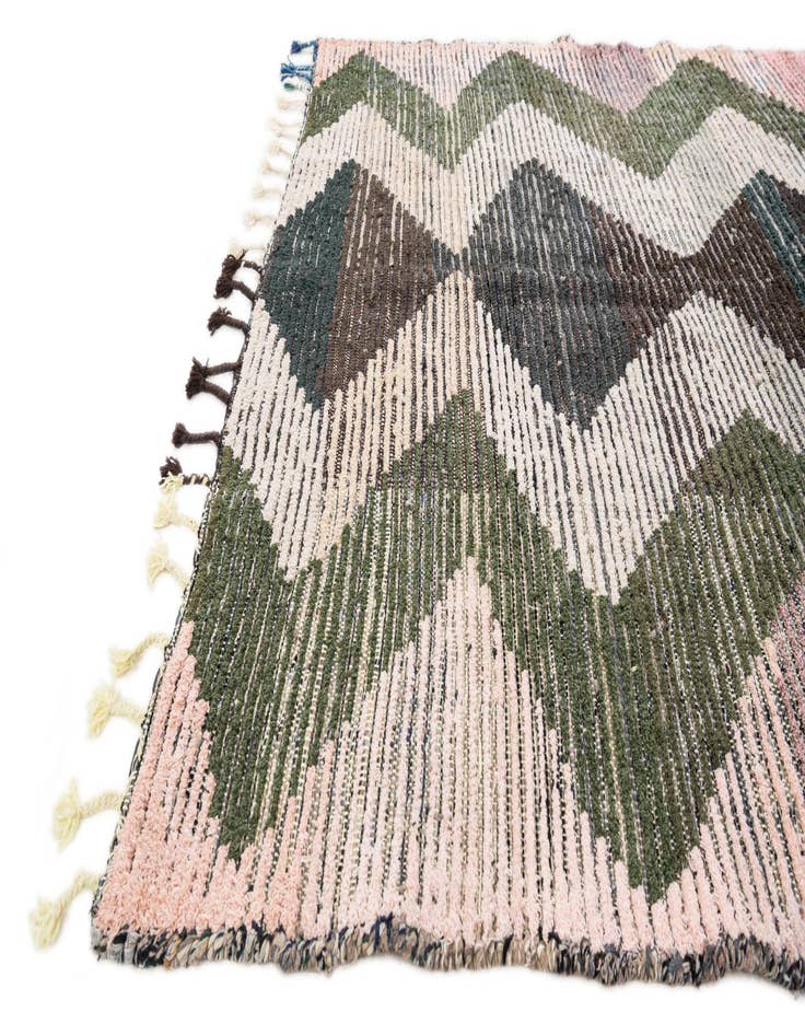 Detail image of  5' 7 x 8'  Hand Knotted Moroccan Wool Rug