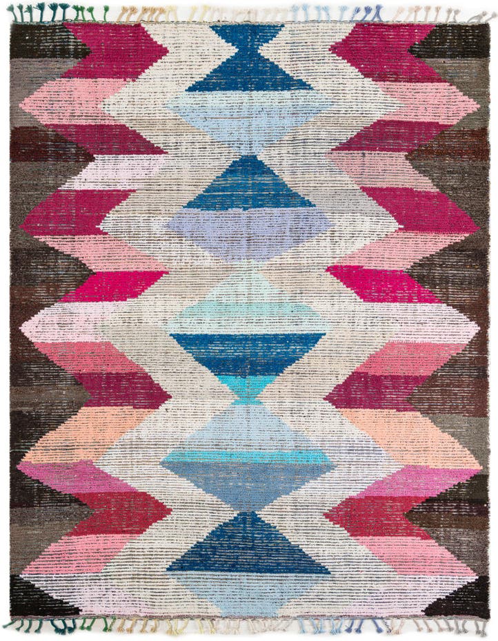  9' 2 x 12' 1  Hand Knotted Moroccan Wool Rug