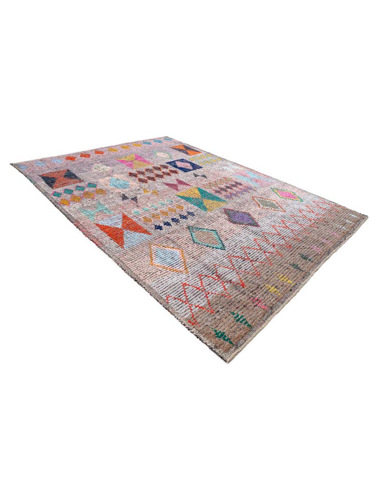 Detail image of  8' 2 x 11'  Hand Knotted Moroccan Wool Rug