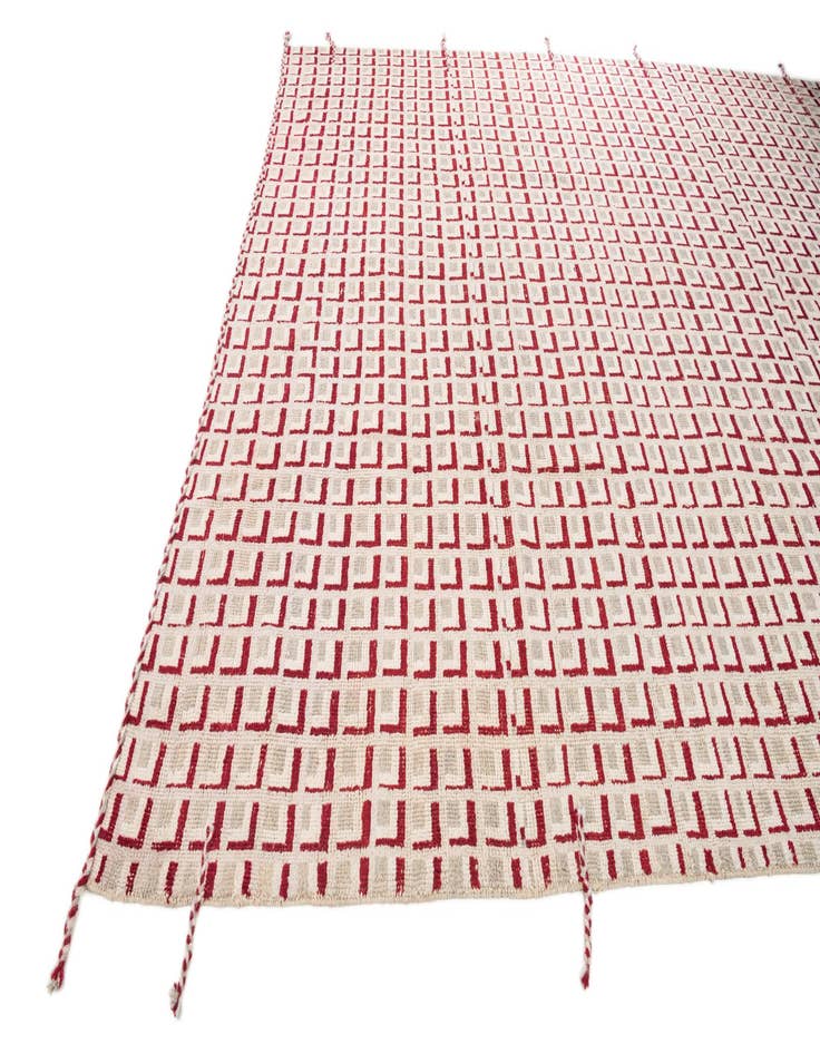 Detail image of  9' 10 x 12'  Hand Knotted Moroccan Wool Rug