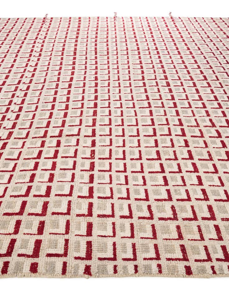 Detail image of  9' 10 x 12'  Hand Knotted Moroccan Wool Rug