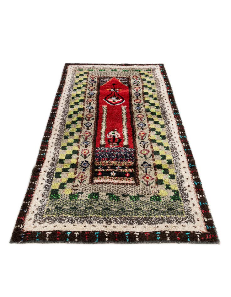 Detail image of  3' 8 x 7'  Hand Knotted Moroccan Wool Rug