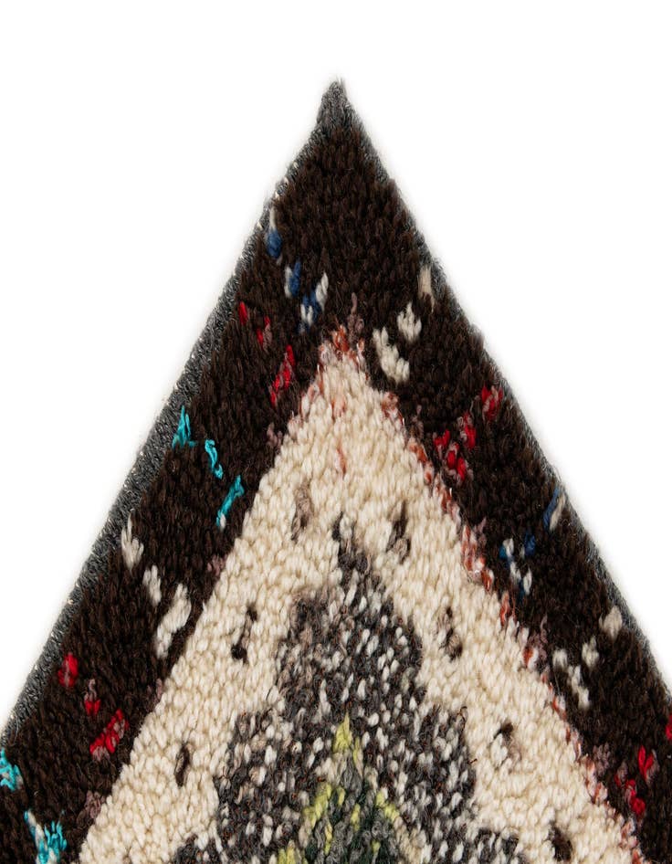 Detail image of  3' 8 x 7'  Hand Knotted Moroccan Wool Rug