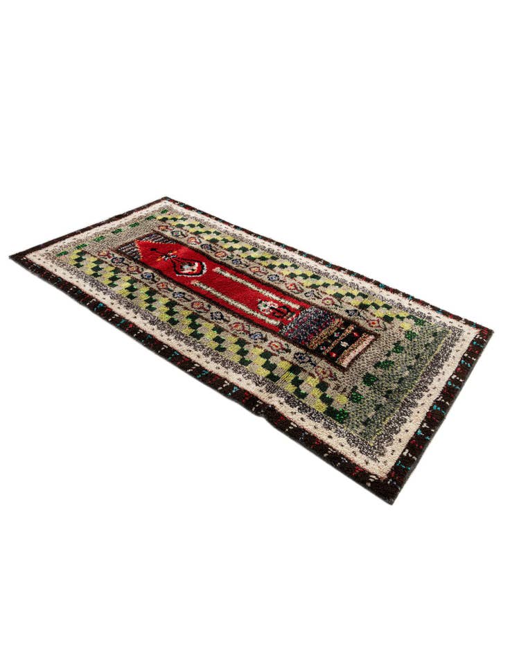 Detail image of  3' 8 x 7'  Hand Knotted Moroccan Wool Rug