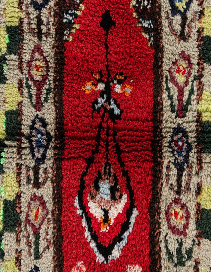 Detail image of  3' 8 x 7'  Hand Knotted Moroccan Wool Rug