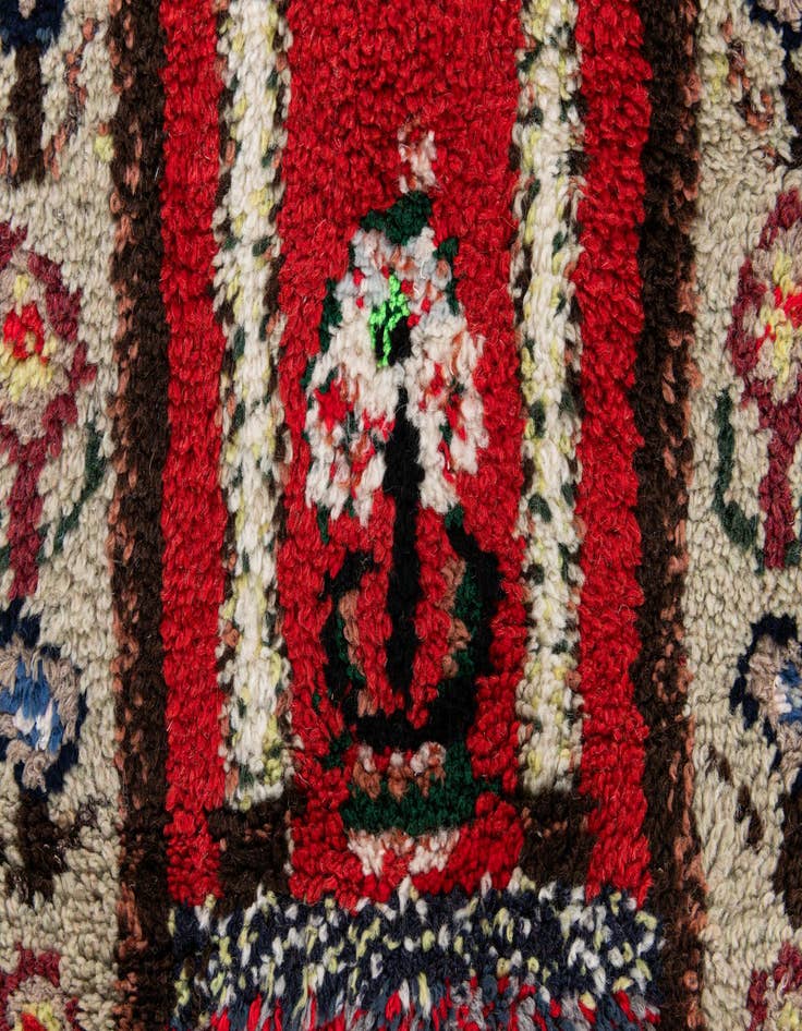 Detail image of  3' 8 x 7'  Hand Knotted Moroccan Wool Rug